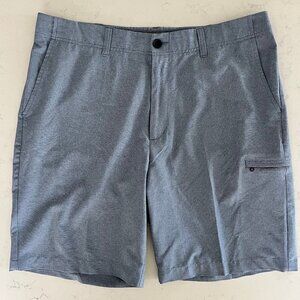 Haggar Athletic Flat Front w Flex Waistband Polyester Striped Short Blue Sz 38